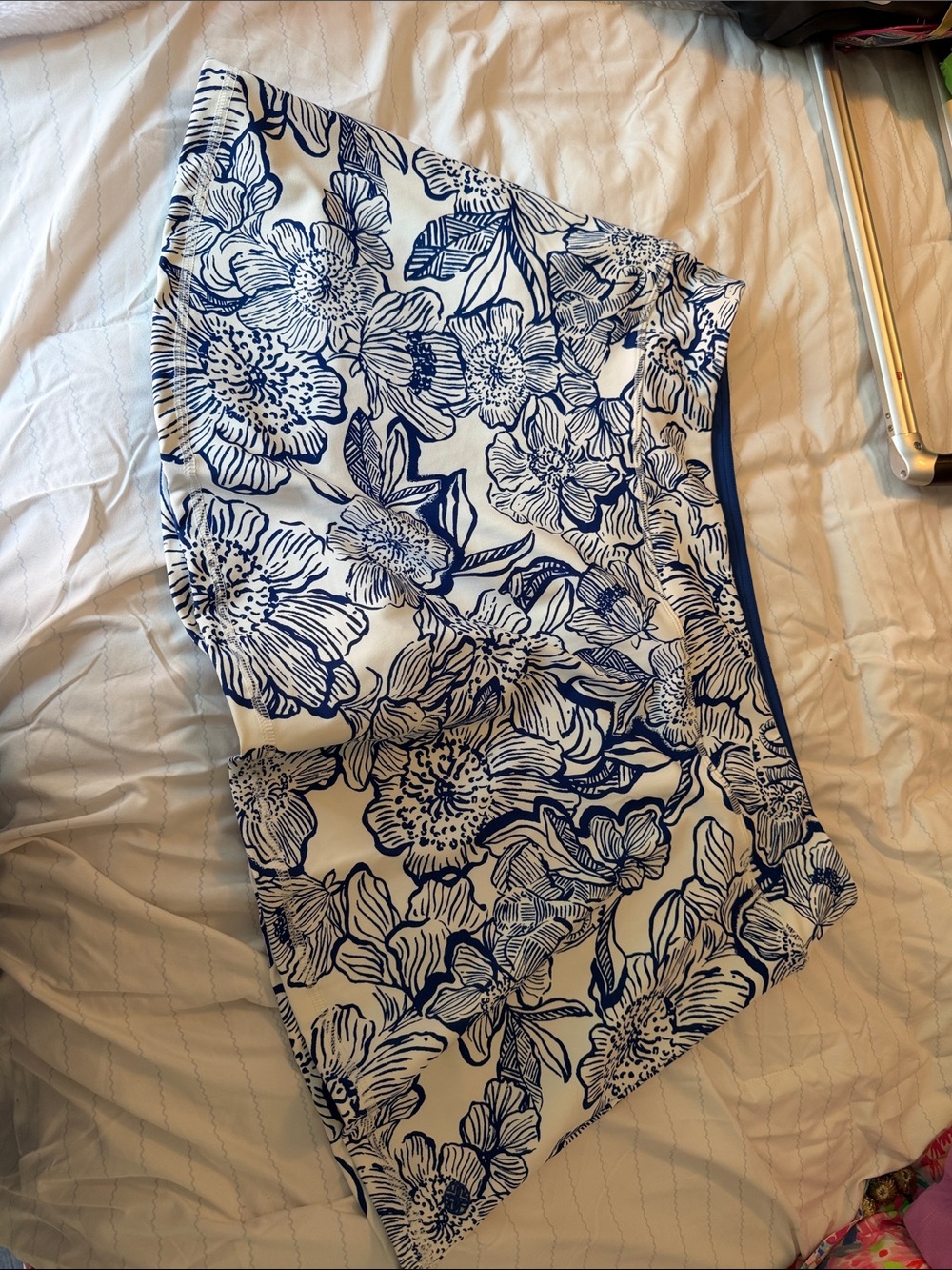 Lilly Pulitzer White and Navy Floral Skort